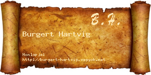 Burgert Hartvig névjegykártya